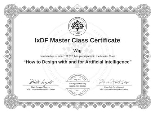 How to Design with and for Artificial Intelligence certificate