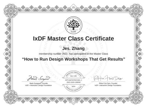 How to Run Design Workshops That Get Results certificate