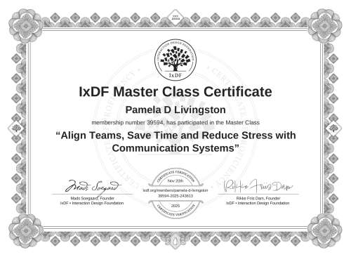 Align Teams, Save Time and Reduce Stress with Communication Systems certificate