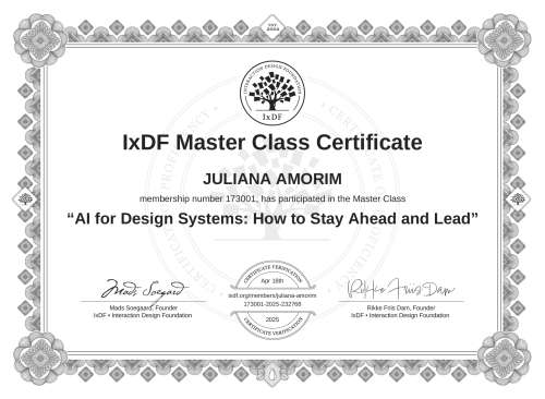 AI for Design Systems: How to Stay Ahead and Lead certificate