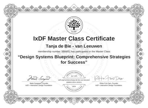 Design Systems Blueprint: Comprehensive Strategies for Success certificate