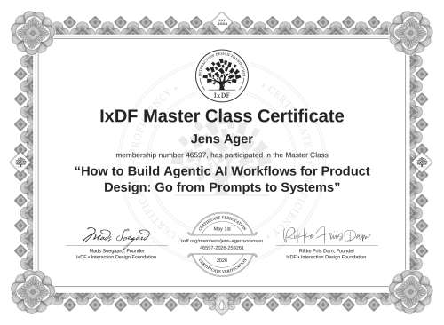How to Build Agentic AI Workflows for Product Design: Go from Prompts to Systems certificate