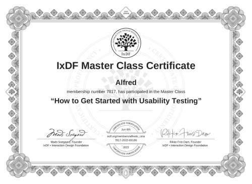 How to Get Started with Usability Testing certificate