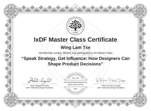 Speak Strategy, Get Influence: How Designers Can Shape Product Decisions certificate