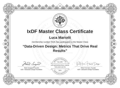Data-Driven Design: Metrics That Drive Real Results certificate