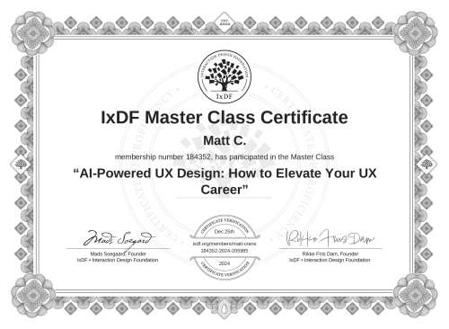 AI-Powered UX Design: How to Elevate Your UX Career certificate