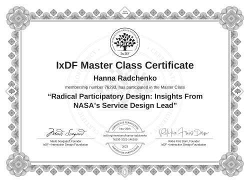Radical Participatory Design: Insights From NASA’s Service Design Lead certificate