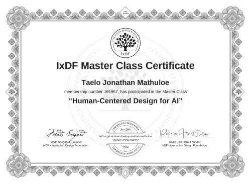Human-Centered Design for AI certificate