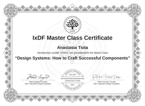 Design Systems: How to Craft Successful Components certificate