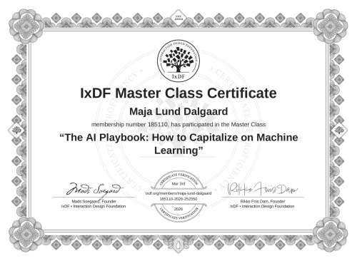 The AI Playbook: How to Capitalize on Machine Learning certificate