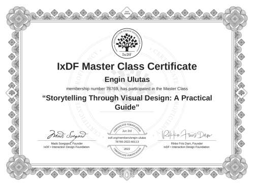 Storytelling Through Visual Design: A Practical Guide certificate
