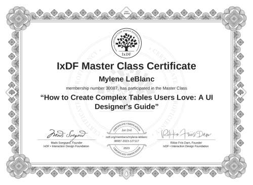 How to Create Complex Tables Users Love: A UI Designer's Guide certificate