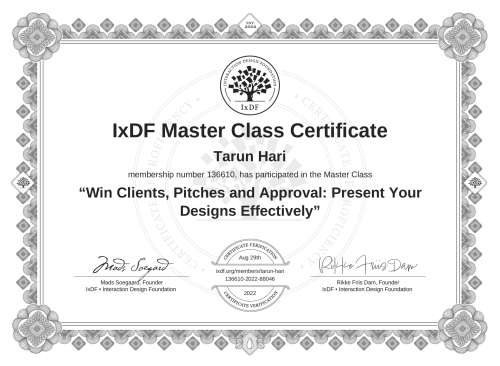 Win Clients, Pitches and Approval: Present Your Designs Effectively certificate