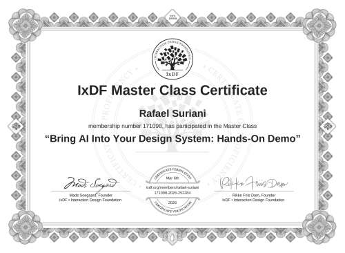 Bring AI Into Your Design System: Hands-On Demo certificate