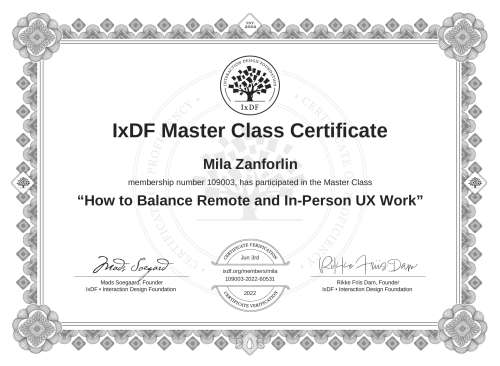 How to Balance Remote and In-Person UX Work certificate