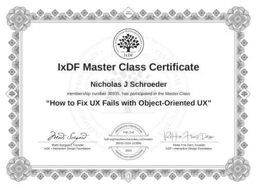 How to Fix UX Fails with Object-Oriented UX certificate