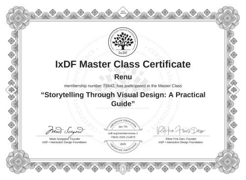 Storytelling Through Visual Design: A Practical Guide certificate