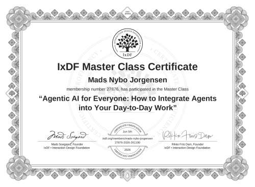 Agentic AI for Everyone: How to Integrate Agents into Your Day-to-Day Work certificate