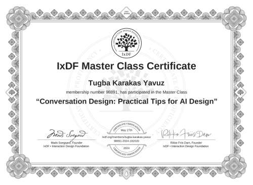 Conversation Design: Practical Tips for AI Design certificate
