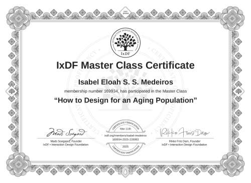 How to Design for an Aging Population certificate