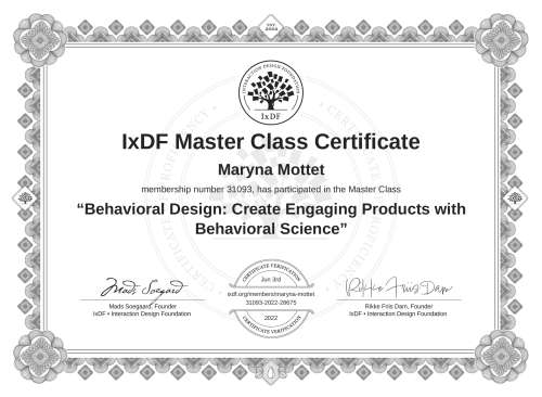 Behavioral Design: Create Engaging Products with Behavioral Science certificate