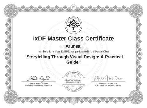 Storytelling Through Visual Design: A Practical Guide certificate