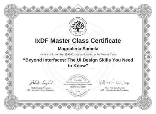 Beyond Interfaces: The UI Design Skills You Need to Know certificate