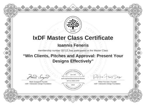 Win Clients, Pitches and Approval: Present Your Designs Effectively certificate
