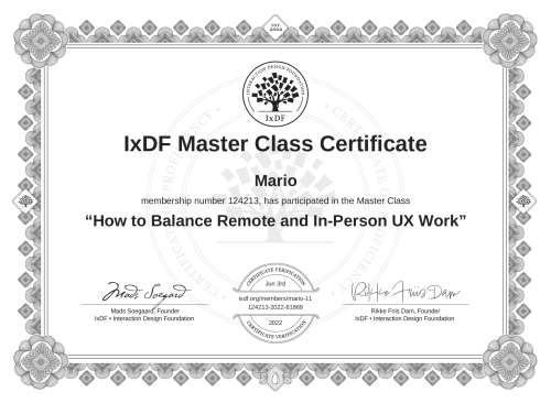 How to Balance Remote and In-Person UX Work certificate