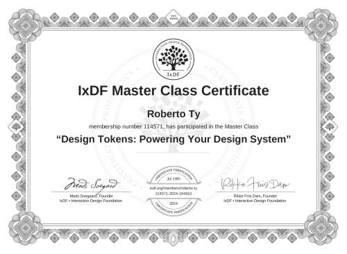Design Tokens: Powering Your Design System certificate