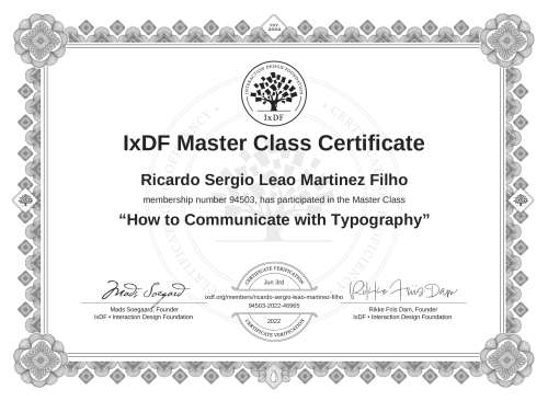 How to Communicate with Typography certificate