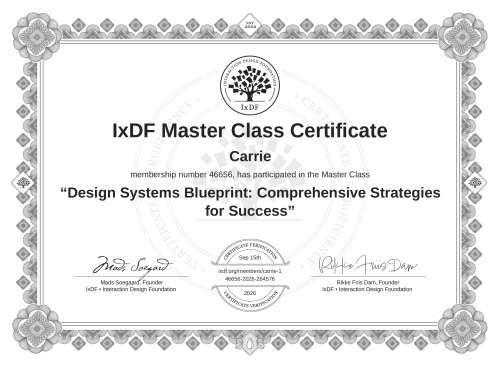 Design Systems Blueprint: Comprehensive Strategies for Success certificate