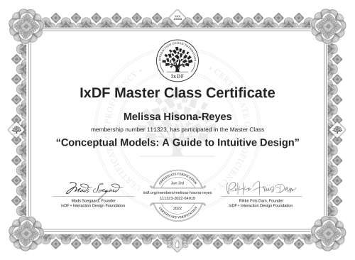 Conceptual Models: A Guide to Intuitive Design certificate
