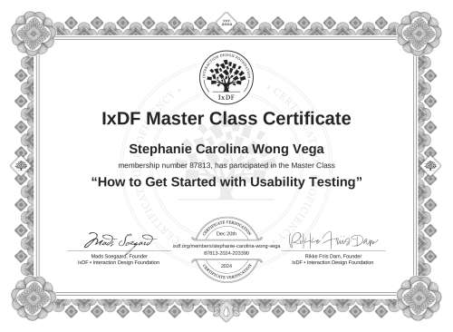 How to Get Started with Usability Testing certificate