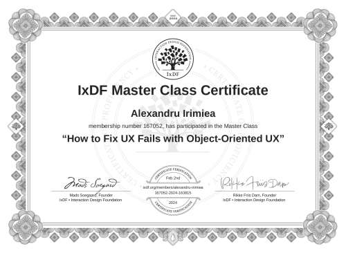 How to Fix UX Fails with Object-Oriented UX certificate