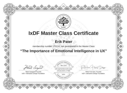 The Importance of Emotional Intelligence in UX certificate