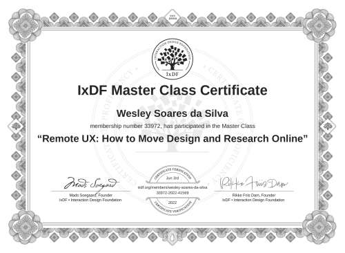 Remote UX: How to Move Design and Research Online certificate