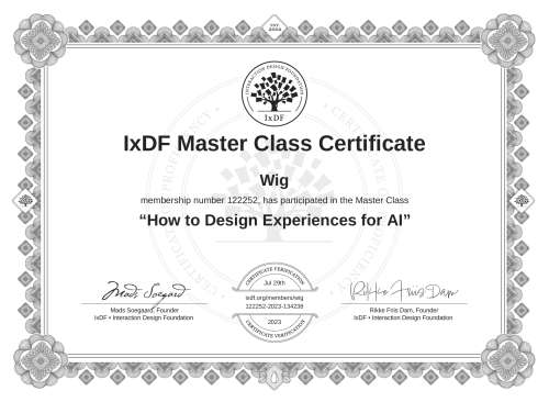 How to Design Experiences for AI certificate