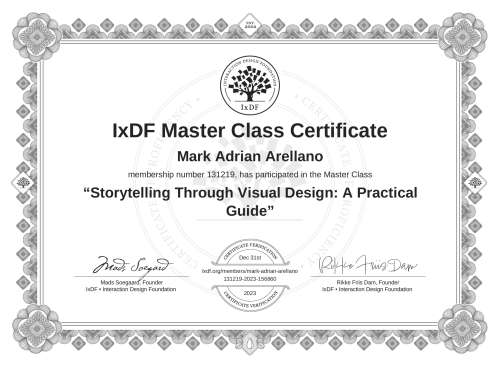 Storytelling Through Visual Design: A Practical Guide certificate