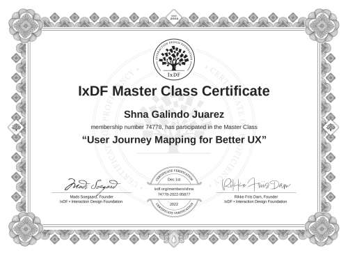 User Journey Mapping for Better UX certificate