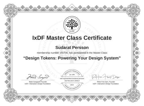 Design Tokens: Powering Your Design System certificate