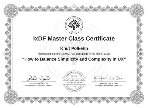 How to Balance Simplicity and Complexity in UX certificate