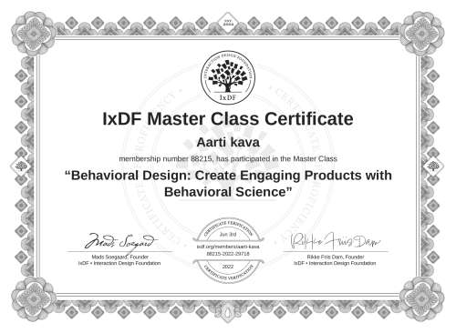 Behavioral Design: Create Engaging Products with Behavioral Science certificate
