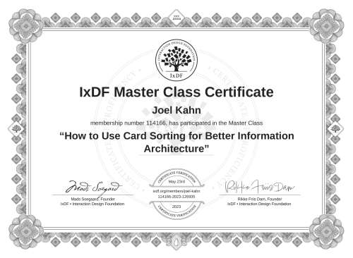 How to Use Card Sorting for Better Information Architecture certificate