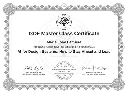 AI for Design Systems: How to Stay Ahead and Lead certificate