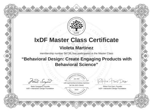 Behavioral Design: Create Engaging Products with Behavioral Science certificate