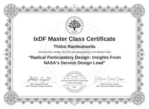 Radical Participatory Design: Insights From NASA’s Service Design Lead certificate