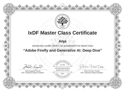 Adobe Firefly and Generative AI: Deep Dive certificate