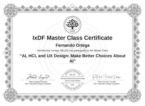 AI, HCI, and UX Design: Make Better Choices About AI certificate