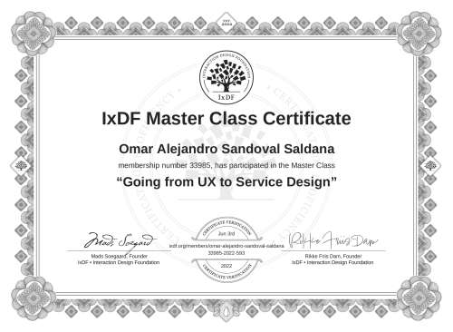 Going from UX to Service Design certificate